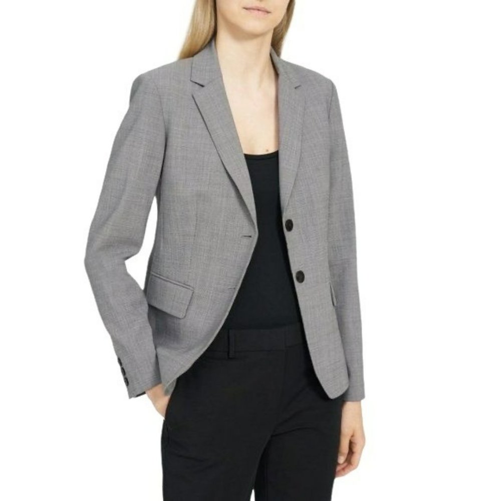 THEORY Carissa Blazer Jacket Grey size 18